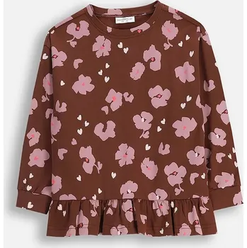 Dívčí tričko Dětská halenka Coccodrillo hnědá barva, vzorovaná, CRAFT PUNK GIRL KIDS ZC5143103CGK 89X, vel. 104