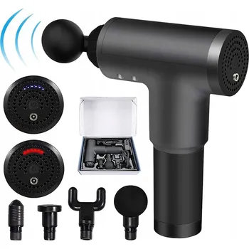 Masážní přístroj Vibrační masážní pistole Masážní Přístroj na svaly, 6 hodin provozu, 4 nástavce, tichý