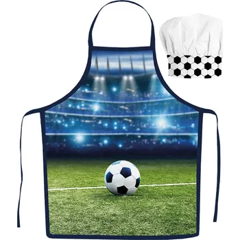 Kuchyňská zástěra Chlapecká zástěra s čepicí Fotbalový stadion