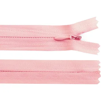 Zip Spirálový zip skrytý No 3 délka 25 cm, malé, 136 pudrová