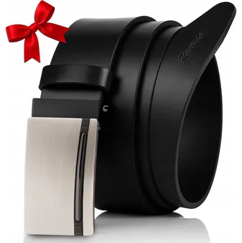 Opasek Pánský kožený Pásek AUTOMATIC, elegantní opasek ke kalhotám , černý, 110 cm