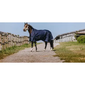 Deka pro koně EQUITHÈME Deka výběhová Classic Equithème, s vyšším krkem, 200 g, navy Délka zad: 145 cm