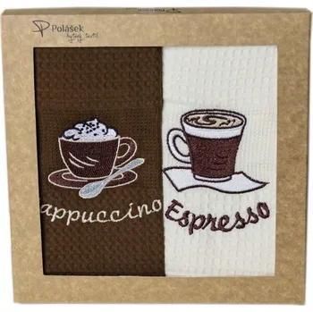 Utěrka Polášek Dárková sada vaflových vyšívaných utěrek Bavlna, 2 ks set 10
