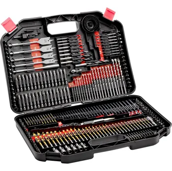 Sada nářadí Vevor Sada vrtáků a bitů 246 ks na šrouby, dřevo, kov, beton v kufříku