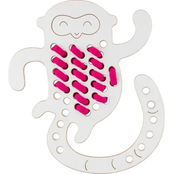 Dřevěná hračka Dřevěná Montessori provlékačka Opička Emily