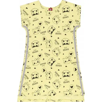 Dívčí šaty Dívčí šaty se vzorem koček, žluté, Bee Loop, vel. 104