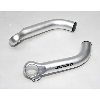 Rohy na řídítka rohy ZOOM oblé krátké stříbrné matné