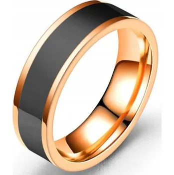Prsten Prsten Růžové Zlato Černý Prstýnek Pečetní Prsten
