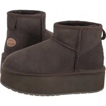 Dámská zimní obuv Boty Platformy EMU Stinger Micro Flatform Chocolate W13082 Hnědé