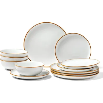 Talíř Vevor Sada talířů a misek z keramiky pro 4, do mikrovlnky a myčky