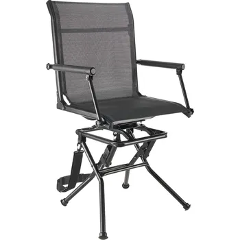 Vevor Myslivecké skládací otočné křeslo 360° s područkami, ocel 136 kg