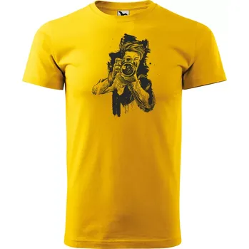 Pánské tričko Sablio Tričko s potiskem Fotograf - žluté XL