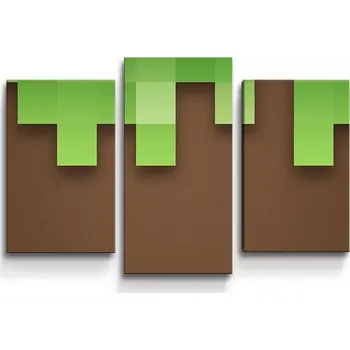 Obraz Sablio Obraz - 3-dílný Green Blocks 2 - 75x50 cm