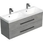 Koupelnová skříňka s dvojumyvadlem SAT Cube Way 120x53x40 cm beton CUBE2120ZBE 202197984