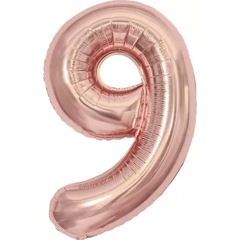 Balónek ALBI Balónek foliový číslo 88 cm 9 rose gold