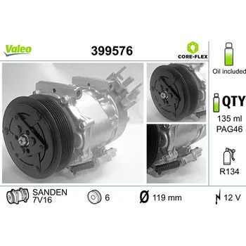 Kompresor klimatizace Kompresor, klimatizace VALEO 399576