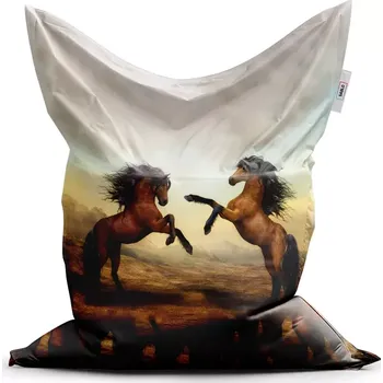 Sedací pytel Sablio Sedací vak Classic Vzpínající se koně - 150x100 cm