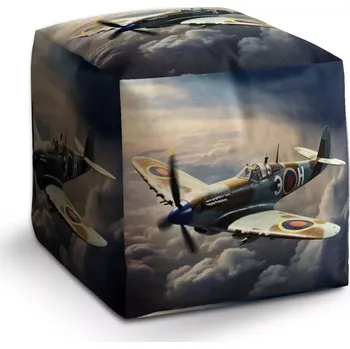 Taburet Sablio Taburet Cube Stíhačka Spitfire: 40x40x40 cm