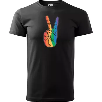 Pánské tričko Sablio Tričko s potiskem Love & Peace - černé XL