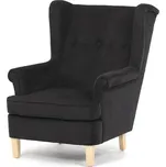 Křeslo ušák FJORA - masiv, látka, více barev Barva: černá 231169026