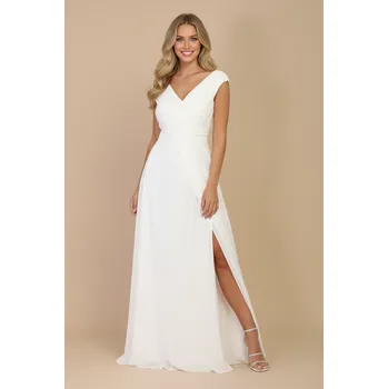 Dámské šaty EVA & LOLA Svatební šaty OPALE bílé Barva: Bílá, Velikost: S