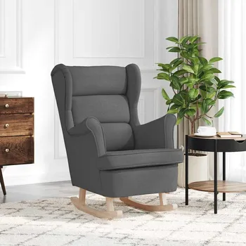 Nábytek vidaXL Houpací křeslo 74 x 90 x 102 cm textil [4016924] Barva: Tmavě šedá