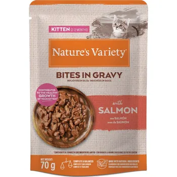 Krmivo pro kočku 28x70g Nature's Variety Kitten Bites in Sauce - losos