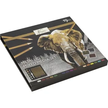 Vodová barva Creative Craft Group Sada pastelek a akvarelů (19ks) - metalická