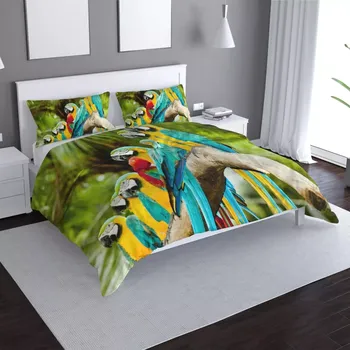 Povlečení Sablio Povlečení Papoušci na větvi - 140x220 / 90x70