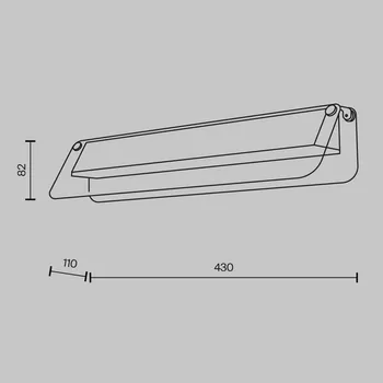 Lampička Maytoni LED nástěnné světlo FLAT, jantarová/mosazná, šířka 43 cm, sklo/kov mosaz, jantarově zbarvená LED 10 W celkem - Doprava zdarma