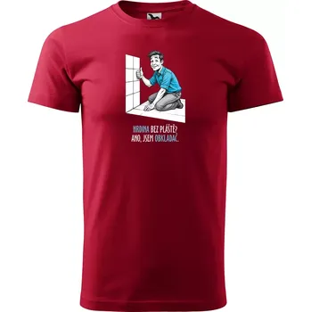 Sablio Tričko s potiskem Ano, jsem obkladač - červené 5XL