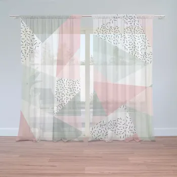 Záclona Sablio Záclony Obrazce v něžných barvách: 2ks 150x250cm