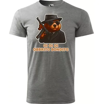 Pánské tričko Sablio Tričko s potiskem Oi oi oi obbrito bondito - Italian Brainrot - šedé 5XL