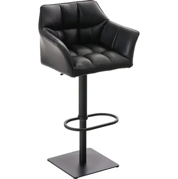 Barová židle Barová židle Deluso, černá, podnož otočná - černá
