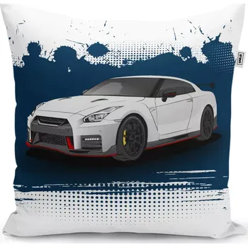 Polštář Sablio Polštář Nissan GTR 35 Modrý - 50x50 cm