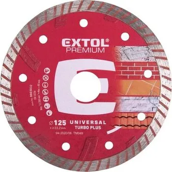 Řezný kotouč Zrušeno! nahrazeno výrobkem 8803052 kotouč diamantový řezný turbo plus - suché i mokré řezání, o 125x22,2x2,2mm EXTOL PREMIUM 8803032