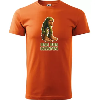 Sablio Tričko s potiskem Brr brr patapim - Italian Brainrot - oranžové XL