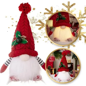 Vánoce Flamenco Mystique Vánoční trpaslík na baterie, 26 cm, červený, KSN75