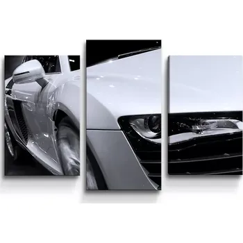 Obraz Sablio Obraz - 3-dílný Bílý sporťák - 75x50 cm