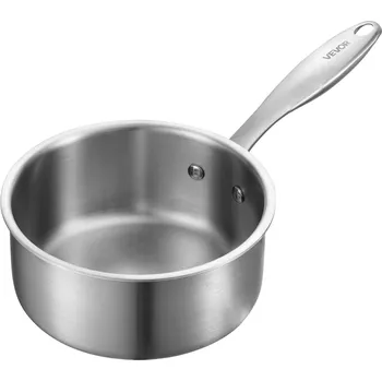 Pánev Vevor Hrnec 1.5 qt nerez s prosklenou poklicí, nepřilnavý, indukce