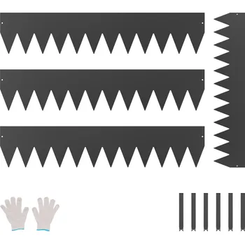 Zahradní obrubník Vevor Ocelový zahradní obrubník do trávníku 4ks 40×8 in, ohebný, proti rzi