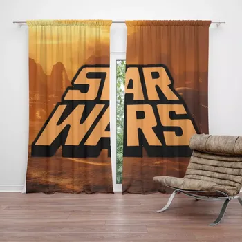 Závěs Sablio Závěs Star Wars Lávová planeta: 2ks 140x250cm