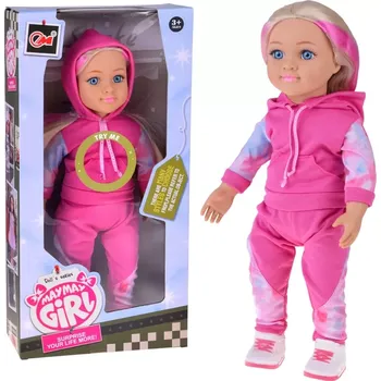 Panenka Panenka v teplákové soupravě 48 cm s dlouhými blond vlasy