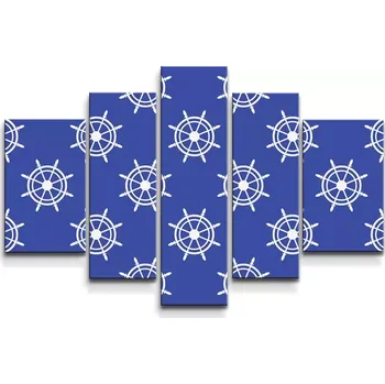 Obraz Sablio Obraz - 5-dílný Bílá kormidla - 100x60 cm