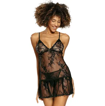 Dámské erotické prádlo Košilka Dkaren Anastazja Barva: Černá, Velikost: XL