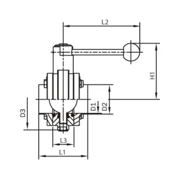 Ventil Klapka přímá s kompaktní mezipřírubou - AWH - 1.4301: DN 40