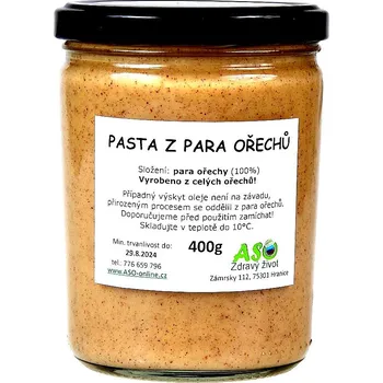Potravina ASO - Zdravý život Pasta z para ořechů Hmotnost: 400g