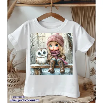 Trička s potiskem Tričko s potiskem, dětské, HOLČIČKA SE SOVOU 4, 1 ks zvolte VELIKOST trička ZDE:: 3/4 let Beagle