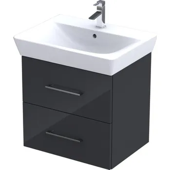 Koupelnový nábytek Skříňka pod umyvadlo 57 CONCEPT 1004x43,3x55,8 cm, 2 zásuvky, antracit