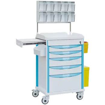 OVM - 01 vozík zdravotnický, sloupce/zásuvky modré